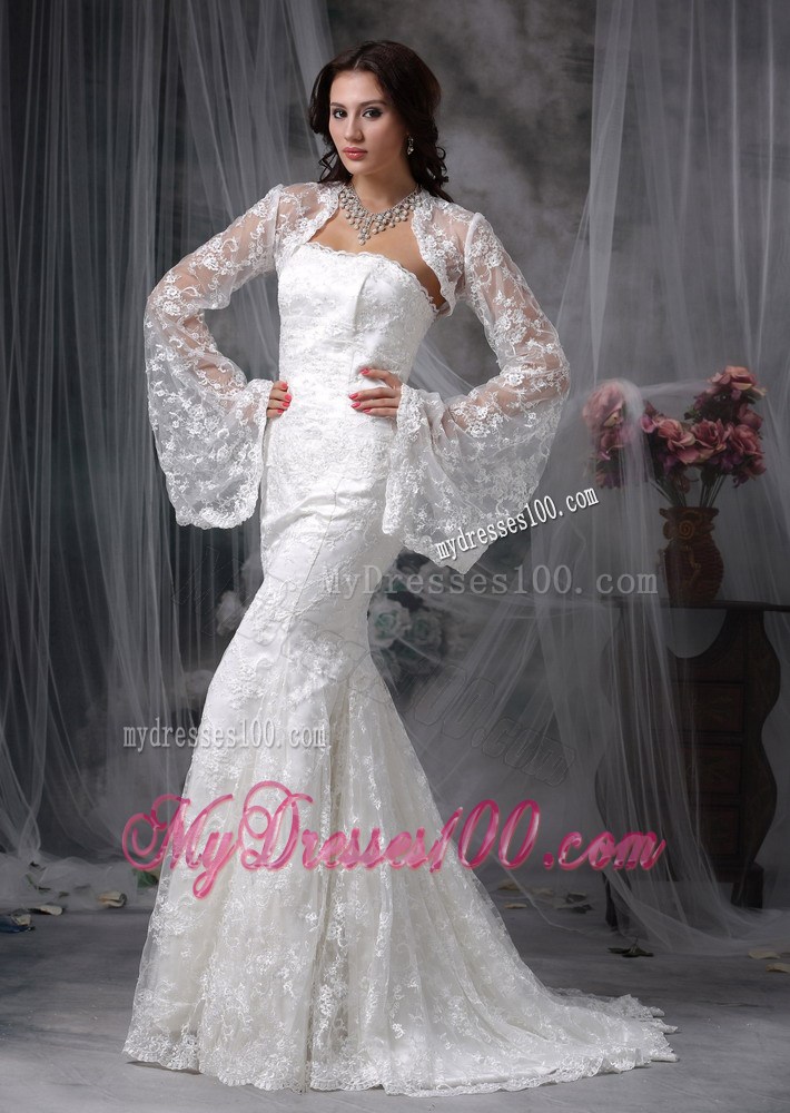 Lace Mermaid Court Train Clasp Handle Dresses for the Bride 2013